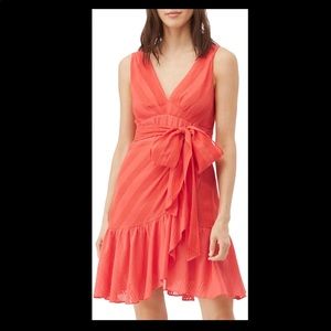 Sleeveless Striped Wrap Dress